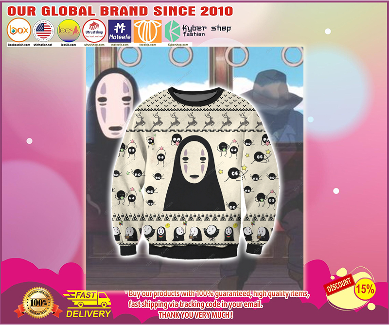 No-face kaonashi ugly Christmas sweater sweatshirt 2