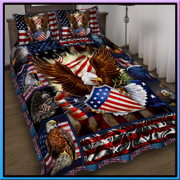 Patriotic Eagle Quilt Bedding Set Geembi2