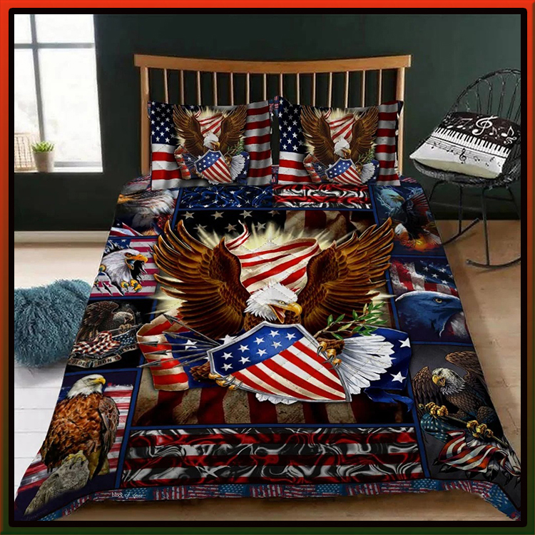 Patriotic Eagle Quilt Bedding Set Geembi3