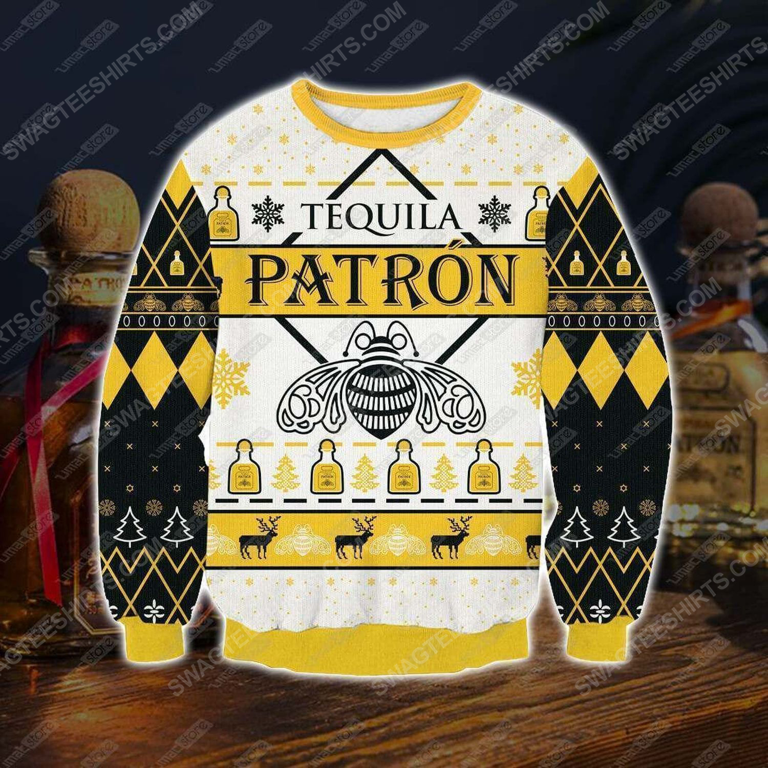 [special edition] Patrón tequila all over print ugly christmas sweater – maria