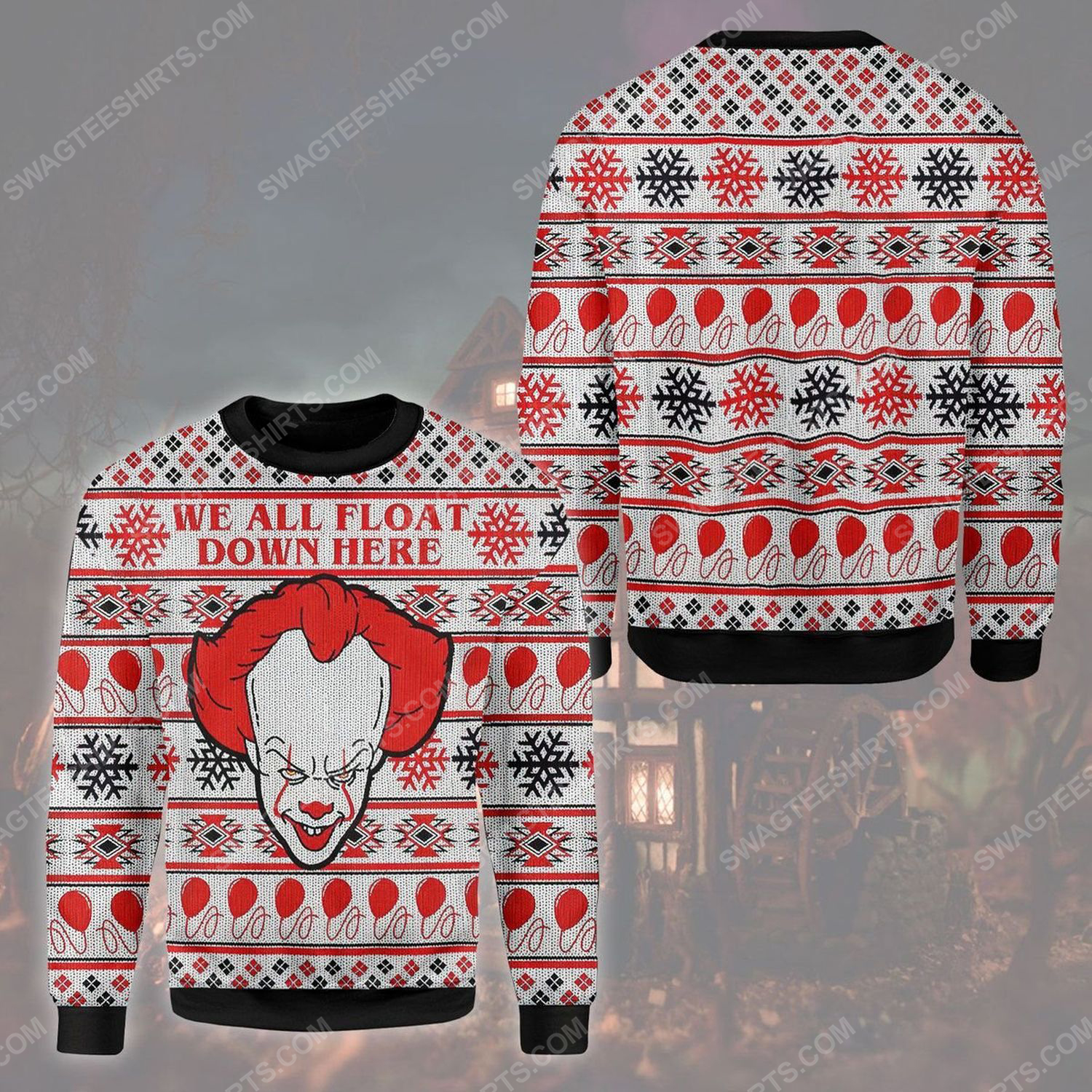 [special edition] Pennywise we all float down here ugly christmas sweater – maria