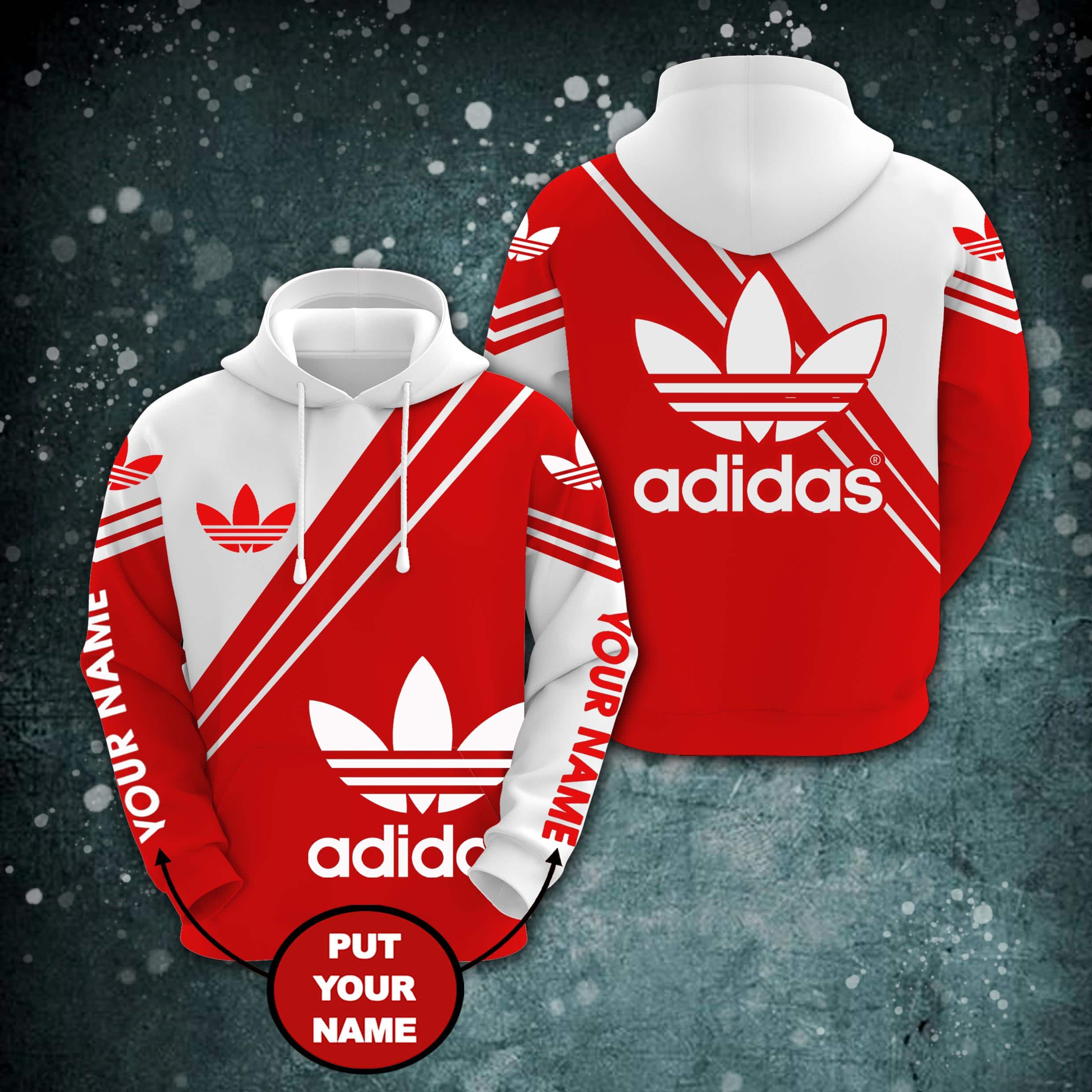 Personalized  Adidas custom red and white 3d hoodie – LIMITED EDITION