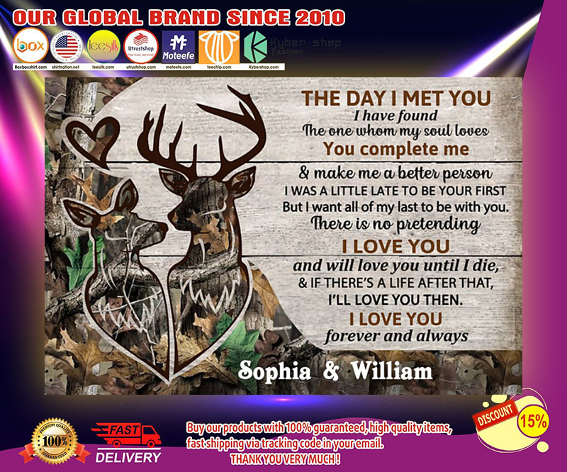Personalized Deer The day I met you custom name poster 3