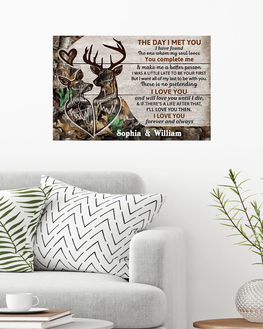 Personalized Deer The day I met you custom name poster 7