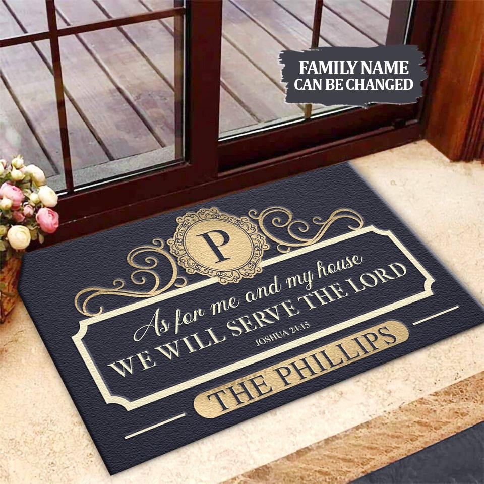 Personalized Elegant Family Home Serve The Lord Doormat – Saleoff 201021