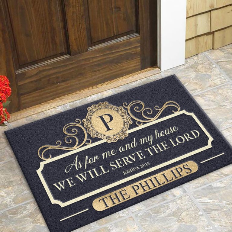 Personalized Elegant Family Home Serve The Lord Doormat