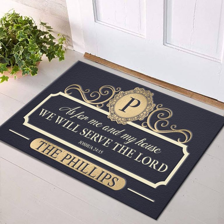 Personalized Elegant Family Home Serve The Lord Doormat