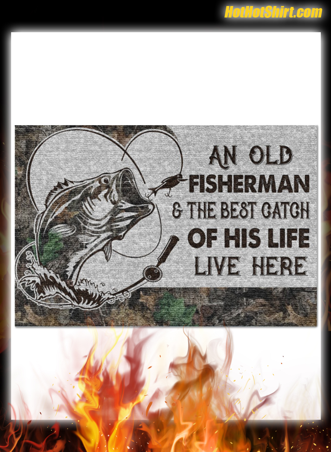 Personalized Name An Old Fisherman And The Best Catch Of His Life Here Doormat 3