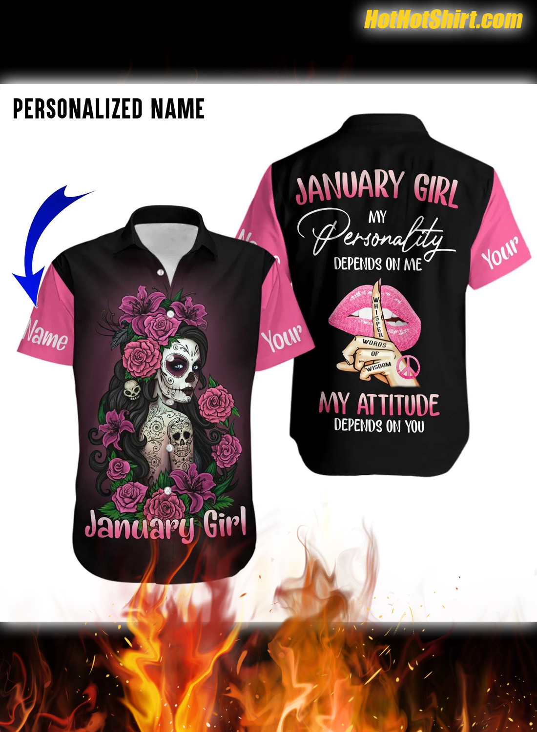 Personalized Name January Girl My Personality Depends On Me 3D Hoodie 4