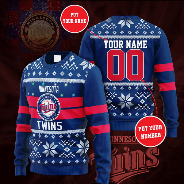 Personalized Name and Number Minnesota Twins christmas sweater