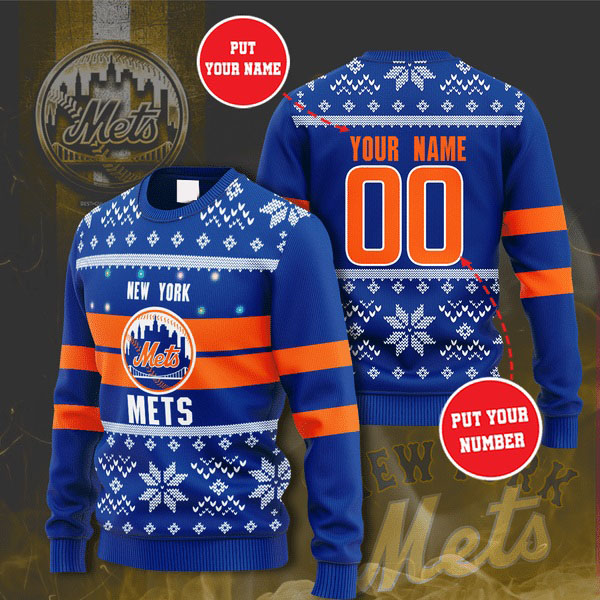 Personalized Name and Number New York Mets christmas sweater