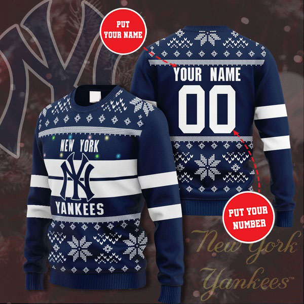 Personalized Name and Number New York Yankees christmas sweater