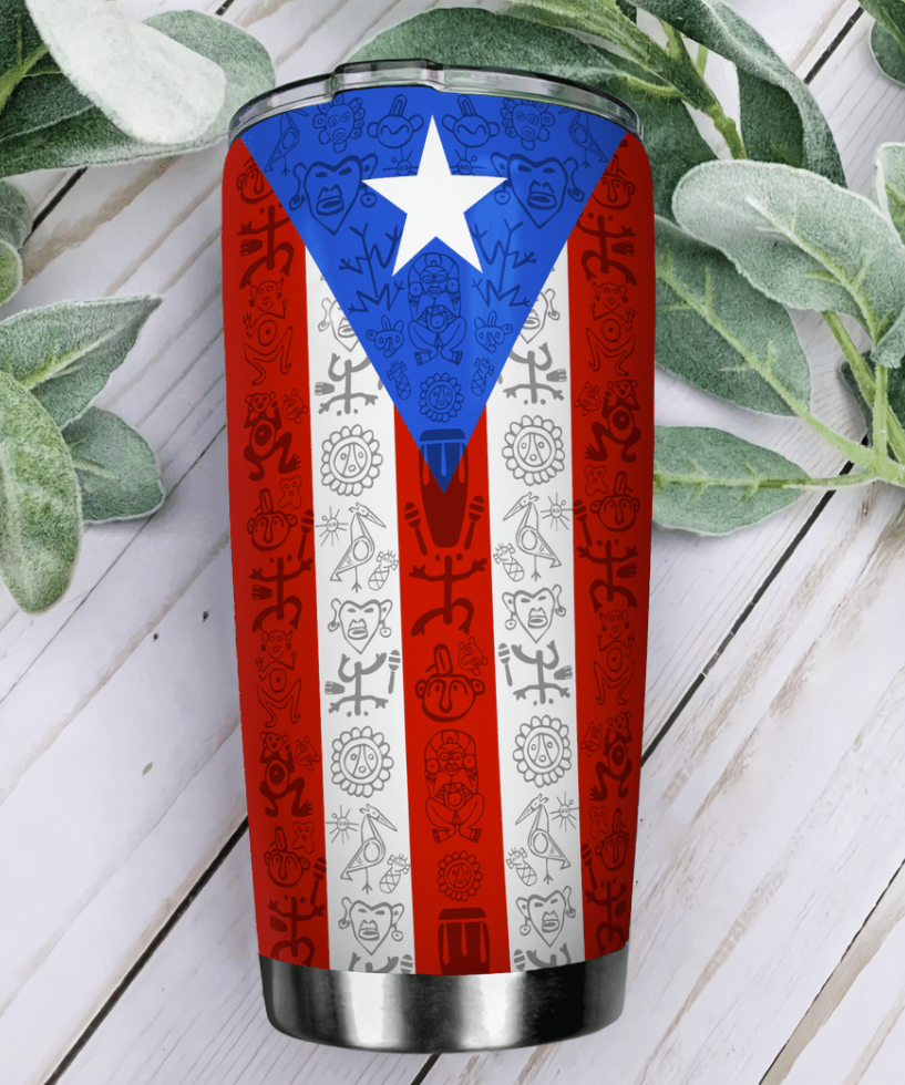 Personalized Puerto Rico flag tumbler 1