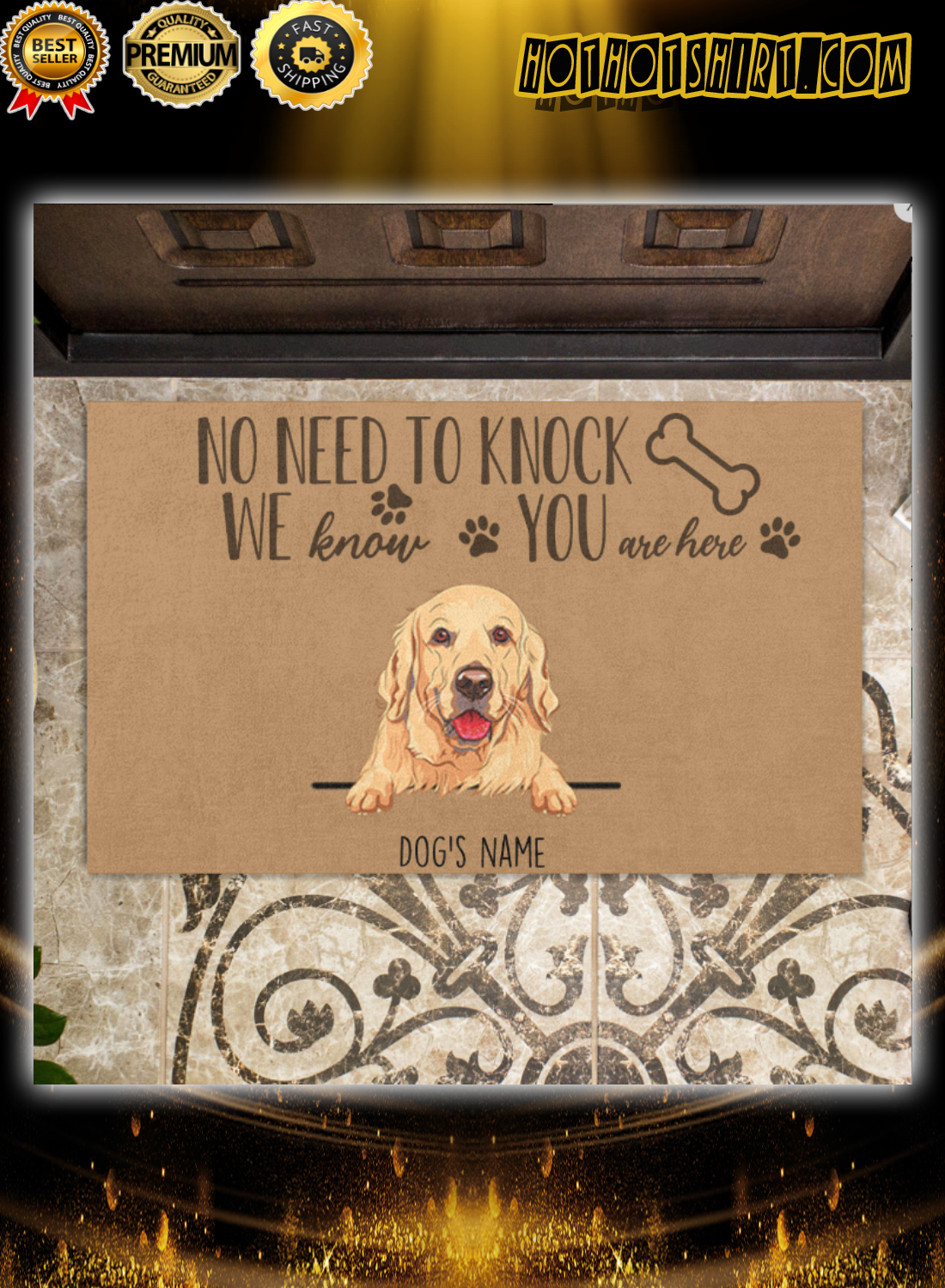 Personalized name dogs no need to knock we know you are here doormat 3