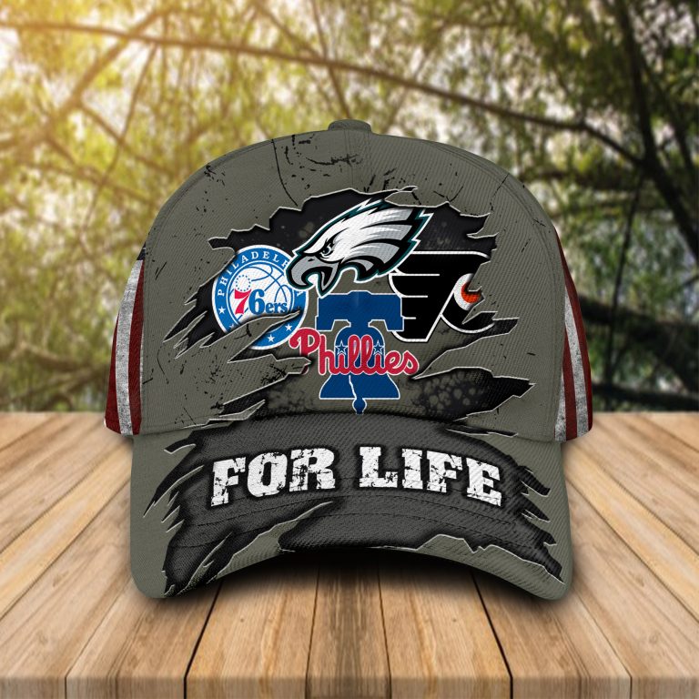 Philadelphia Eagles Flyers 76ers Phillies For Life Cap Hat