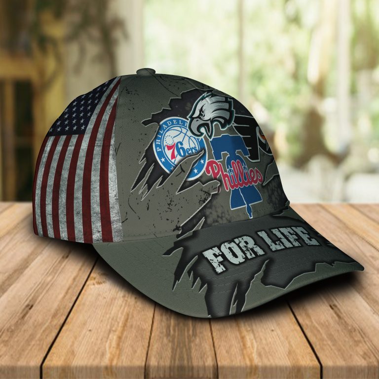 Philadelphia Eagles Flyers 76ers Phillies For Life Cap Hat