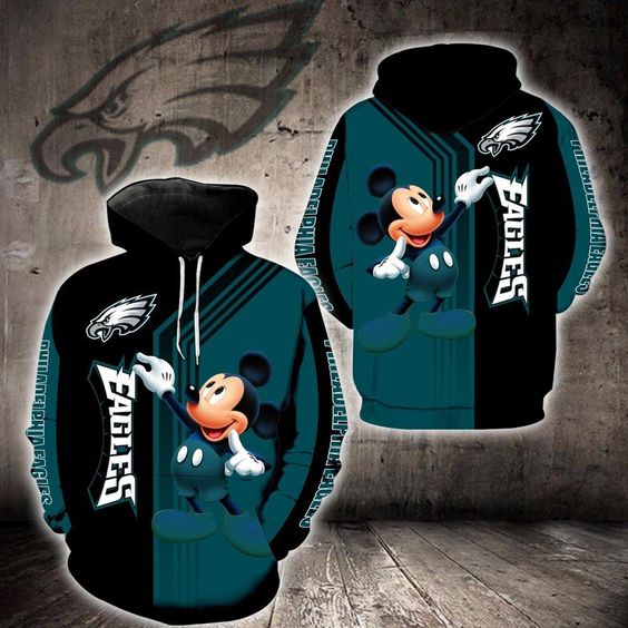 Philadelphia Eagles Mickey Mouse 3D Hoodie -BBS