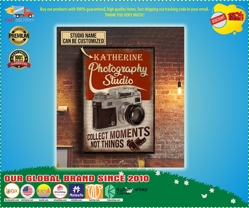Photography studio collect moments not things custom personalized name poster 3