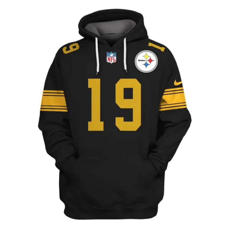 Pittsburgh Steelers 19 Smith Schuster 3D Shirt hoodie