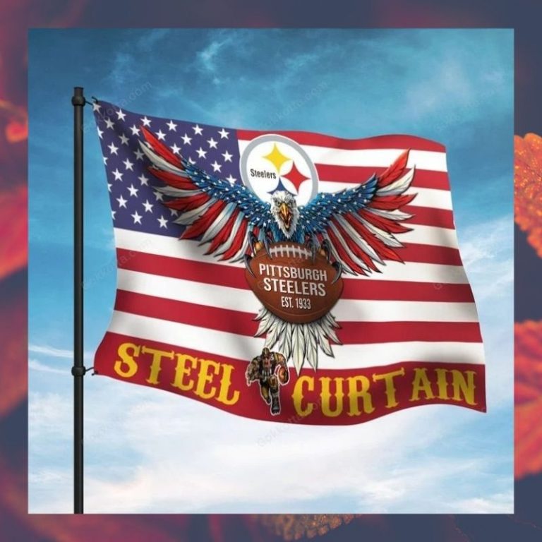 Pittsburgh Steelers American flag eagle flag 3