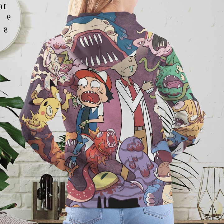Pokemon Rick and Morty 3d shirt, hoodie 9