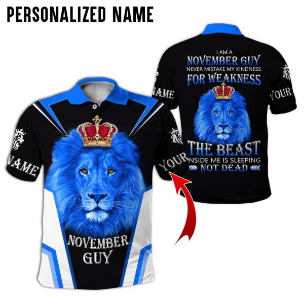 Presonalized Name Lin King November Guy 3D All Over Print Shirt 5