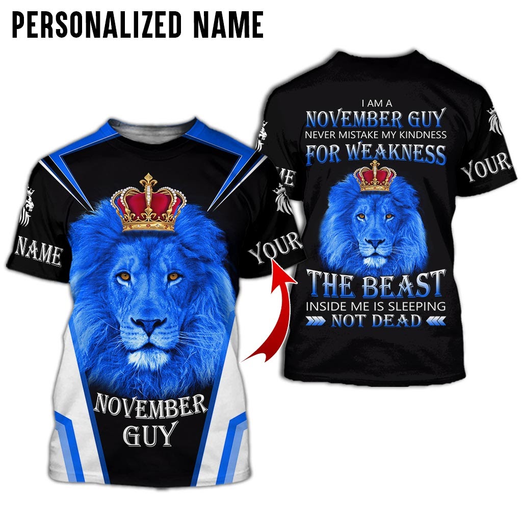 [New Item] Personalized Name Lion King November Guy 3D All Over Print Shirt – Hothot 061021