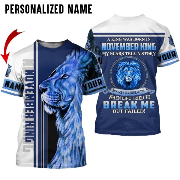 [New Item] Personalized Name Lion King Was Born In November Guy 3D All Over Print Shirt – Hothot 061021