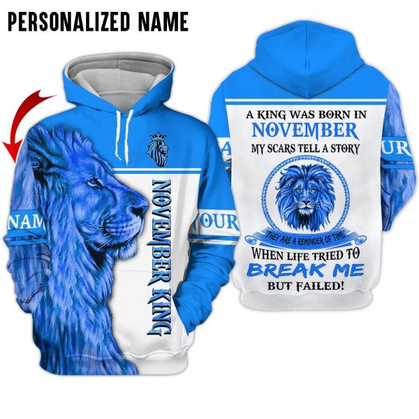 Presonalized Name Lion November Guy 3D All Over Print Shirts 2