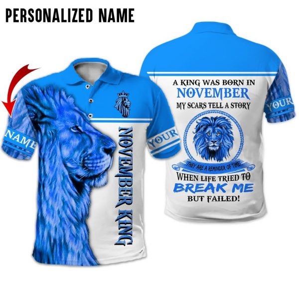 Presonalized Name Lion November Guy 3D All Over Print Shirts 5
