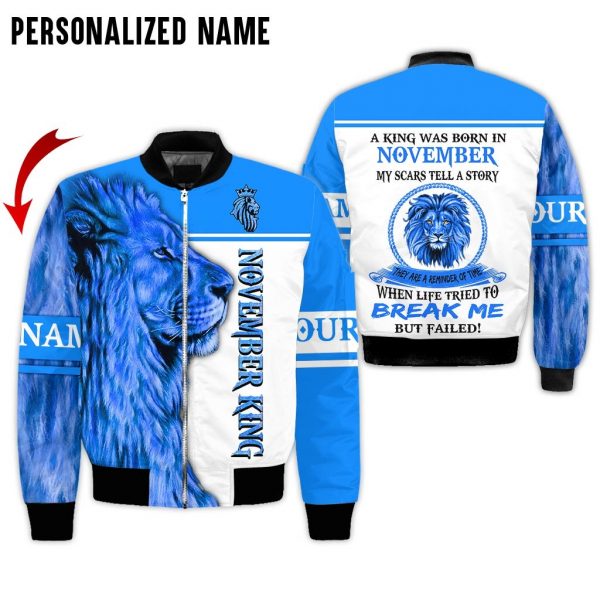 Presonalized Name Lion November Guy 3D All Over Print Shirts 6