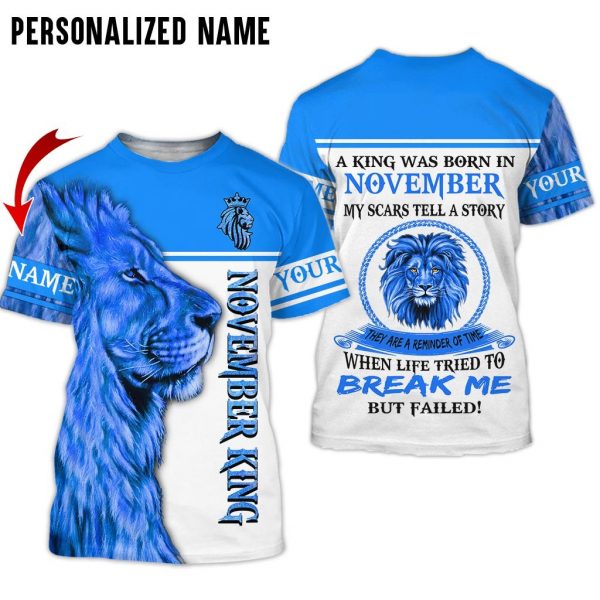 [New Item] Personalized Name Lion November Guy 3D All Over Print Shirts – Hothot 061021