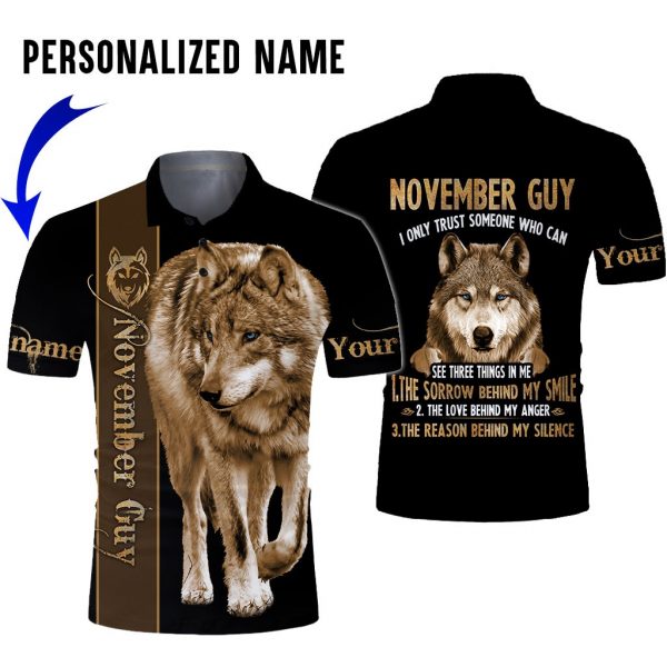 Presonalized Name Wolf November Guy 3D All Over Print Shirts 4
