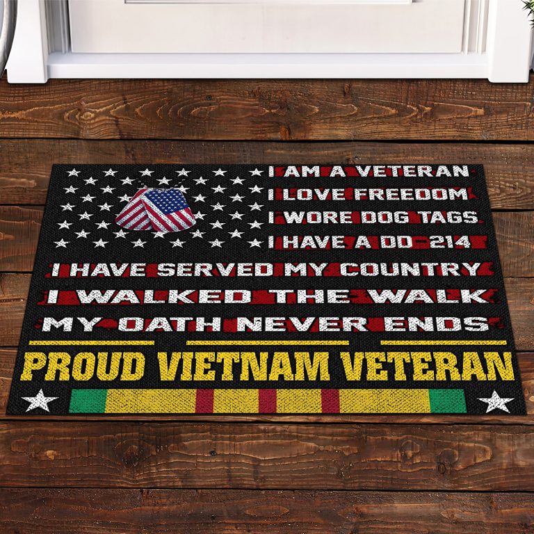 Proud Vietnam veteran DD-214 doormat