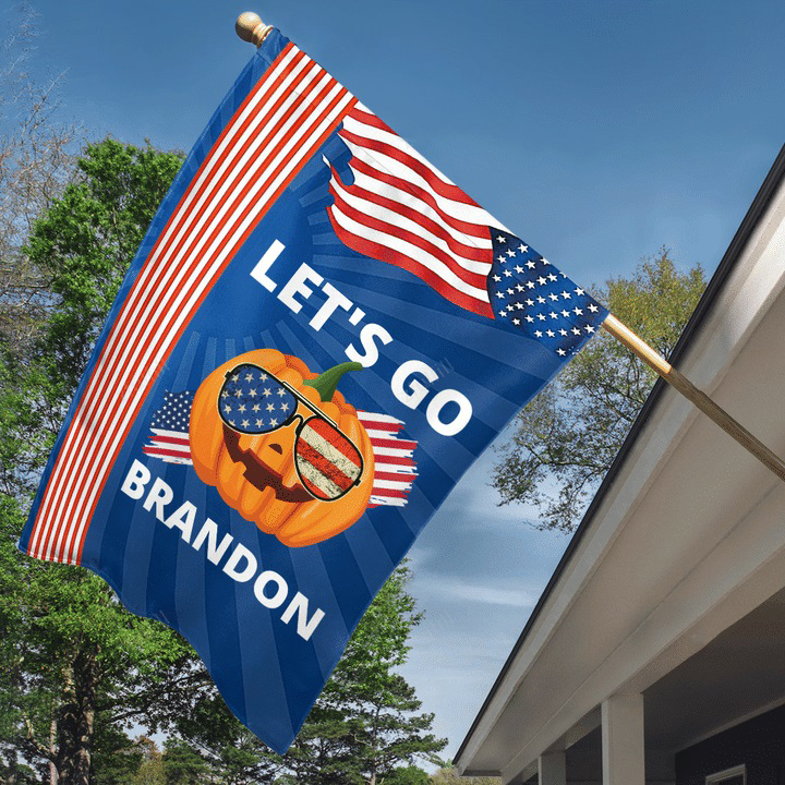 Pumpkin Let's go Brandon American flag