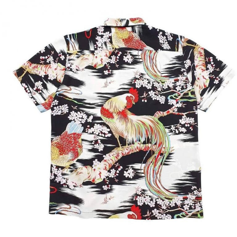 Rayon Crepe Japanese Chicken Onaga Dori Hawaiian Shirt