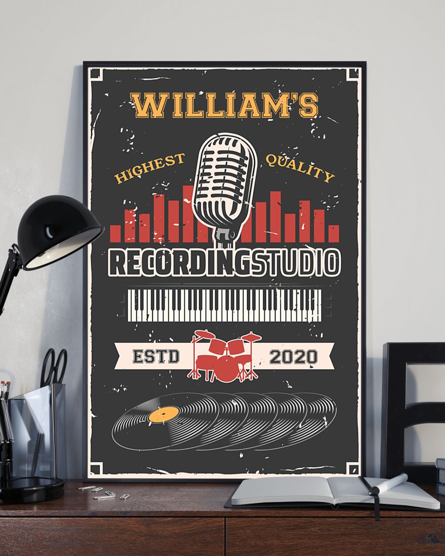 Recording studio highest quality custom name poster 8