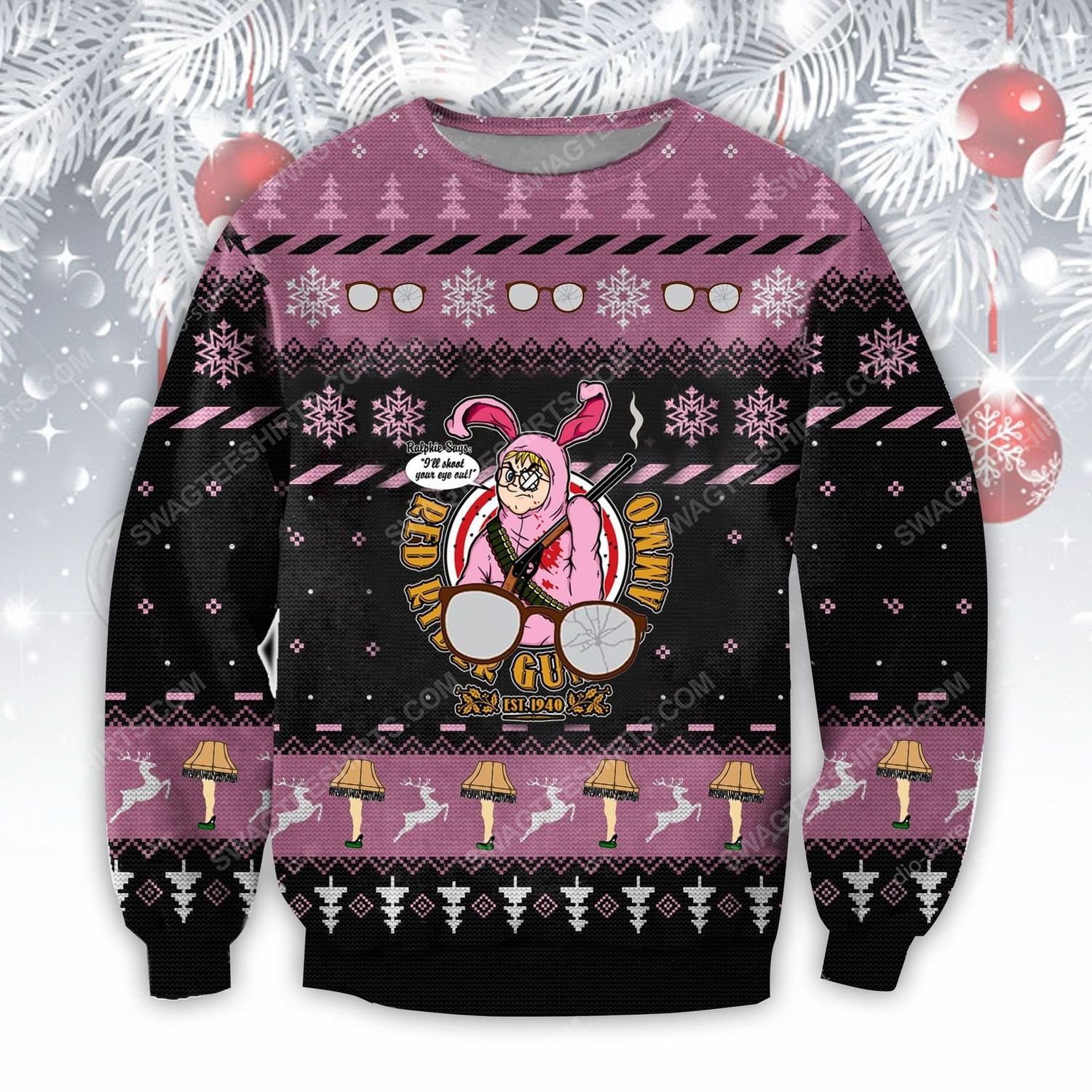 [special edition] Red ryder guns and ammo ugly christmas sweater – maria
