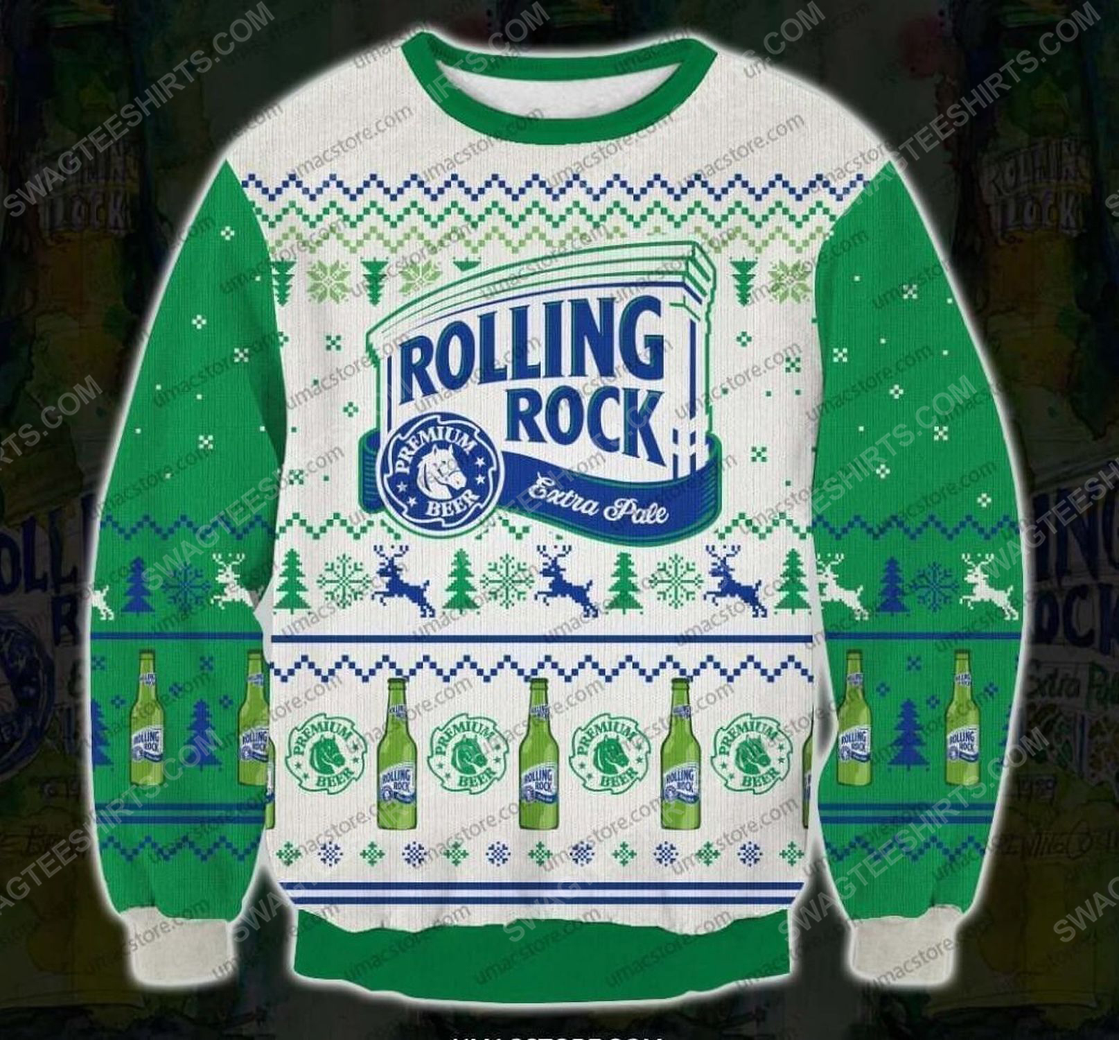 Rolling rock premium beer ugly christmas sweater