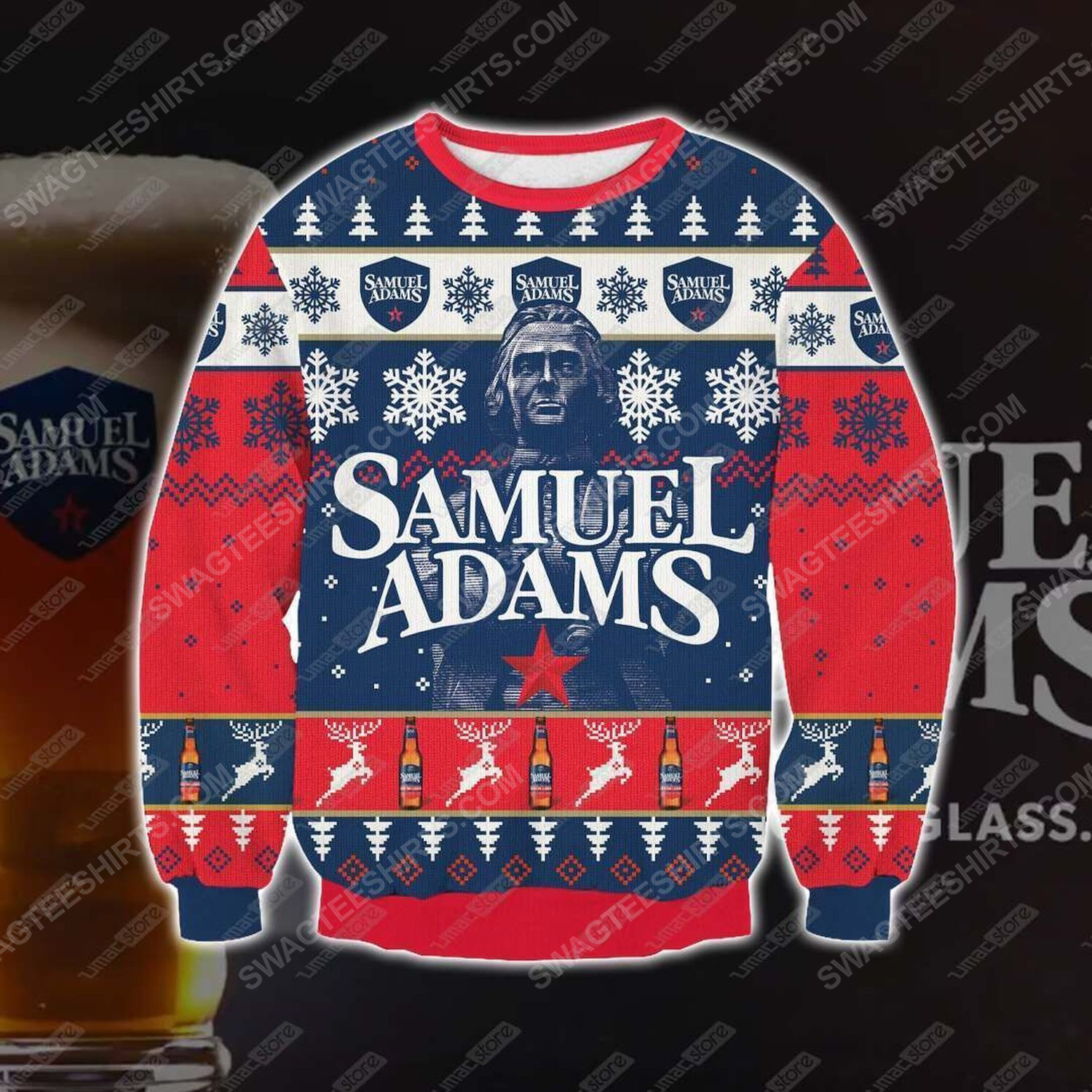 [special edition] Samuel adams all over print ugly christmas sweater – maria