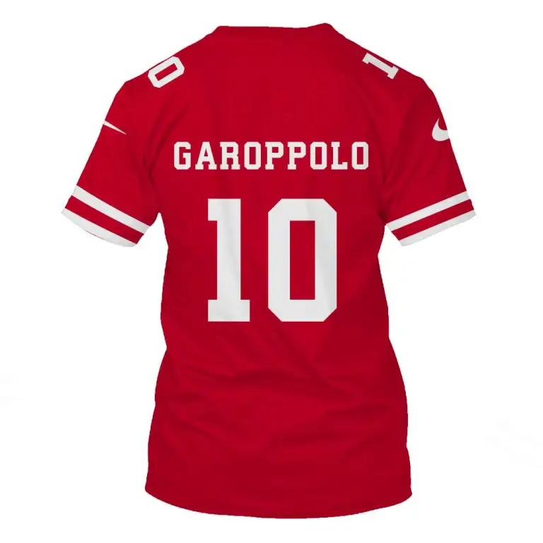 San Francisco 49ers 10 Garoppolo 3D Shirt Hoodie3