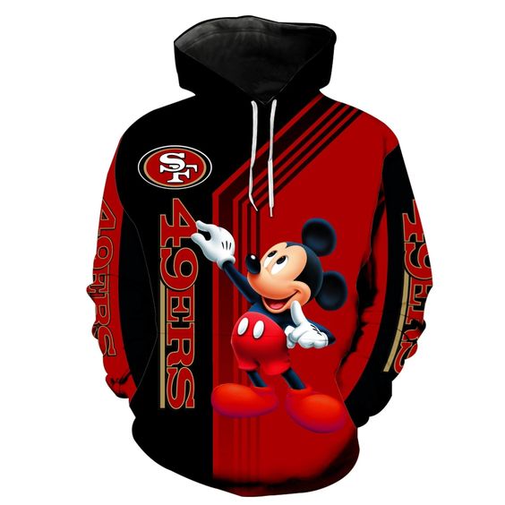 San Francisco 49ers Mickey Mouse 3D Hoodie