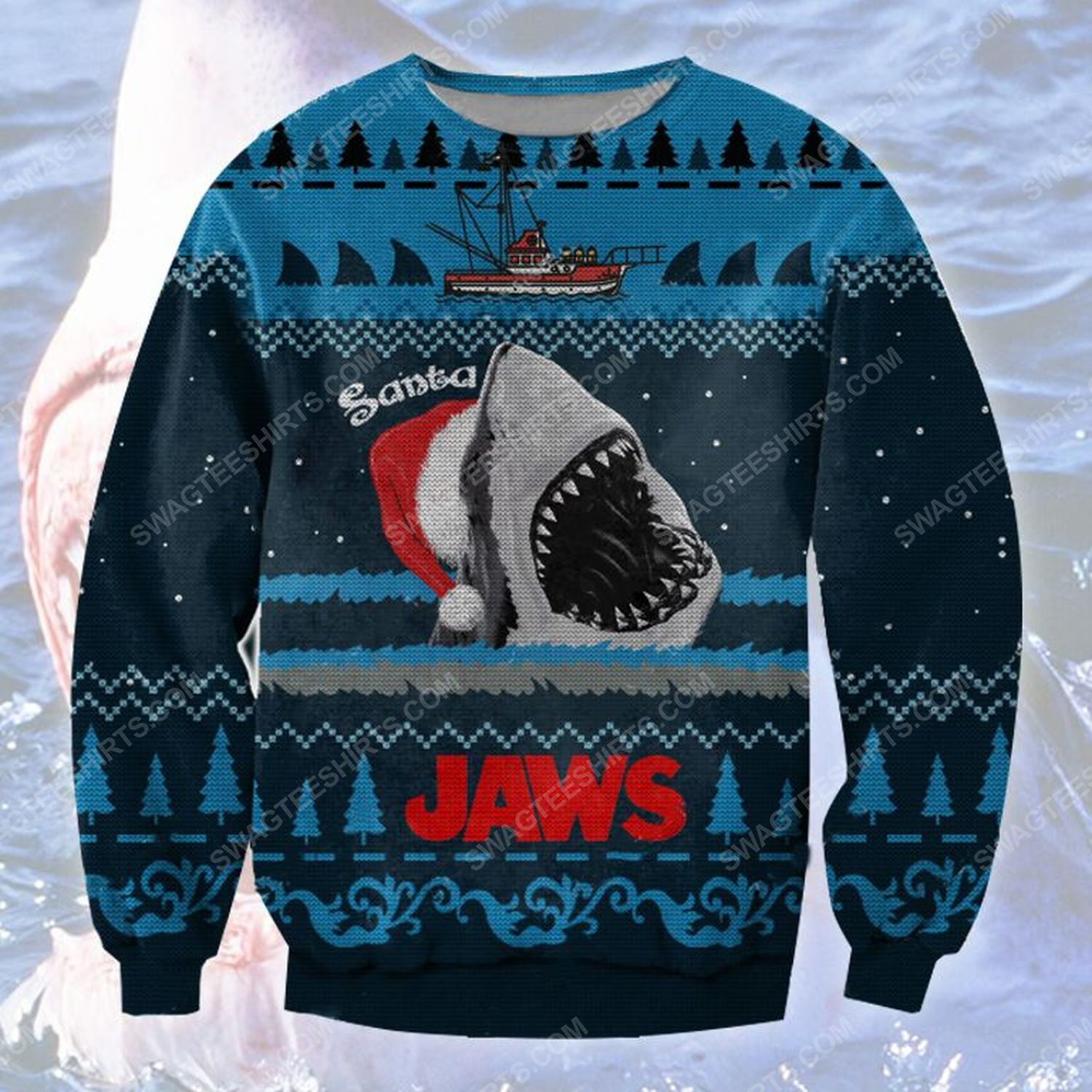 [special edition] Santa jaws ugly christmas sweater – maria