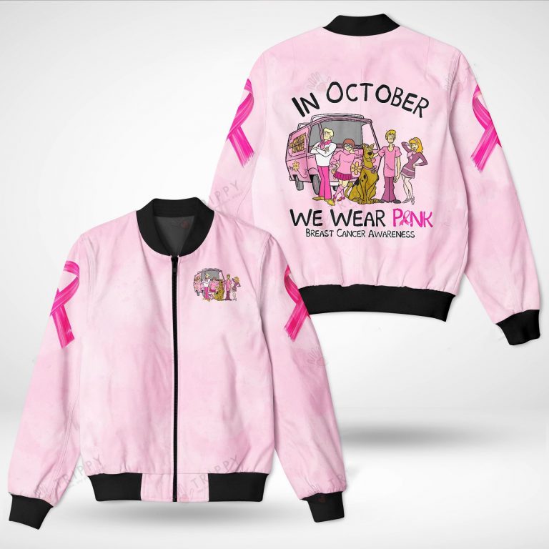 Scooby Doo In October We Wear Pink Breast Cancer Awareness 3D All Over Printed Bomber