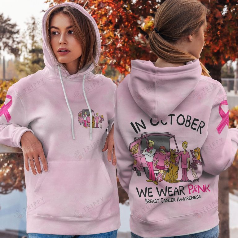 Scooby Doo In October We Wear Pink Breast Cancer Awareness 3D All Over Printed Hoodie