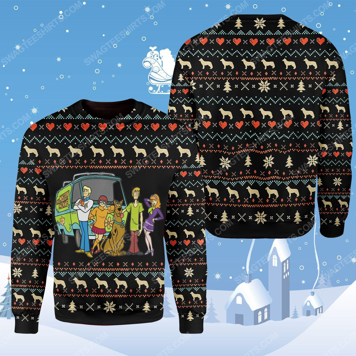 [special edition] Scooby doo movie characters ugly christmas sweater – maria