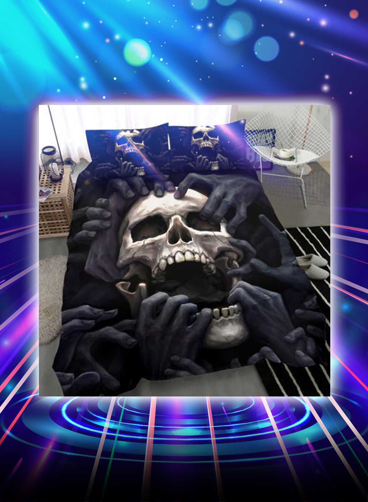 Screaming dark skull bedding set - Picture 1