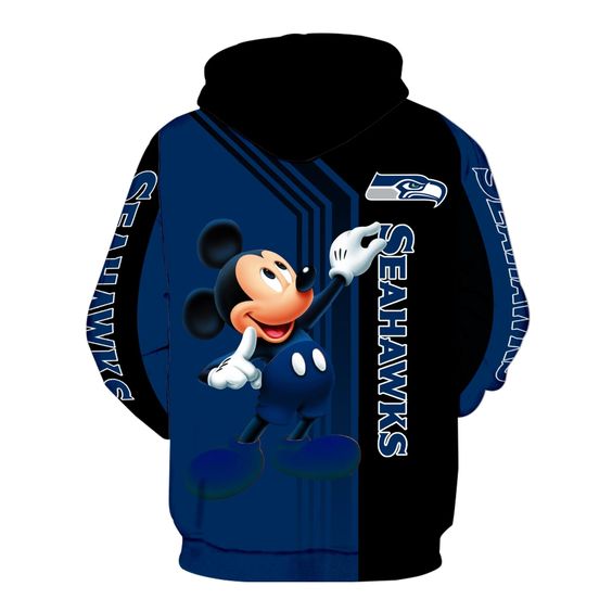 Seattle Seahawks Mickey Mouse 3D Hoodie1