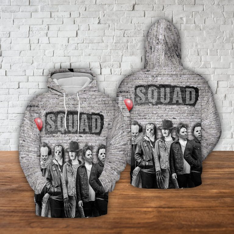 Squad horror wall all over print hoodie