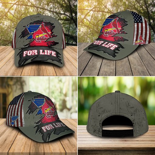 St. Louis Cardinals St. Louis Blues For Life Cap Hat